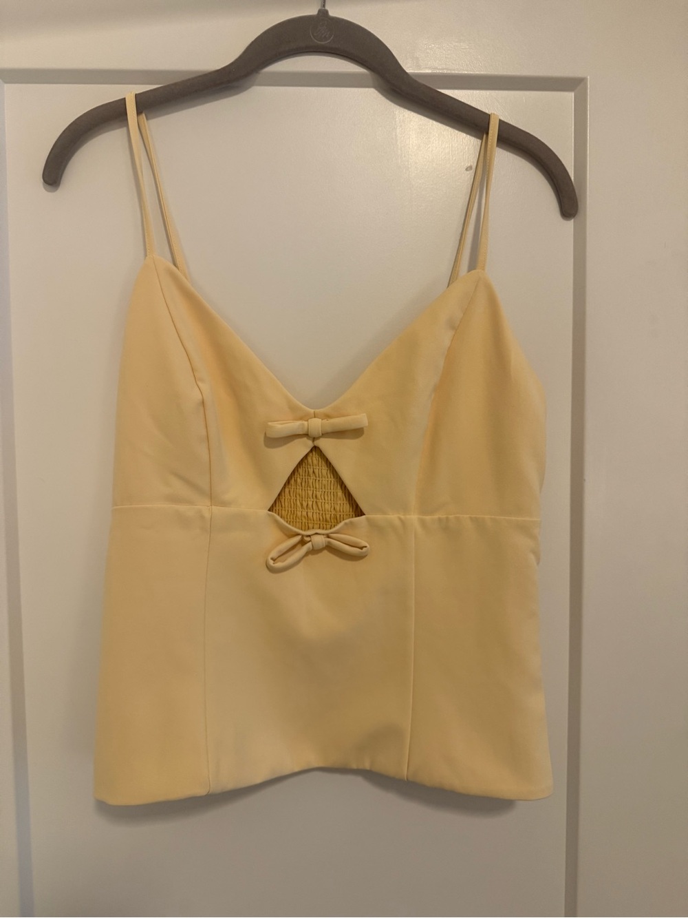 Women's Yellow Bow-Accent Cami Top